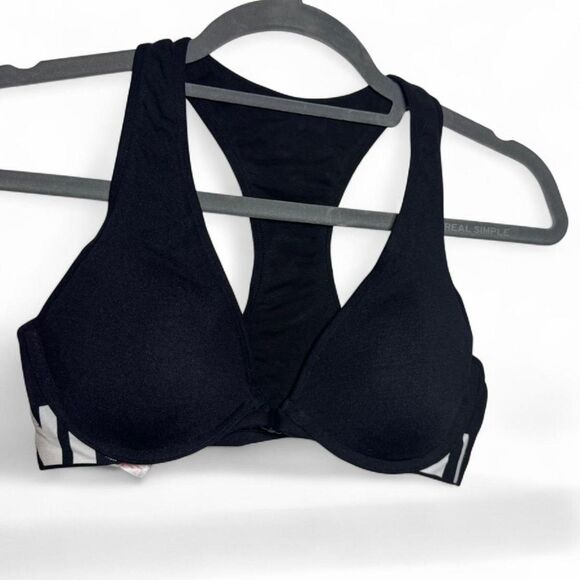 Victorias Secret Pink Black Cool And Comfy Push Up Bra Size 34C - Picture 1 of 5